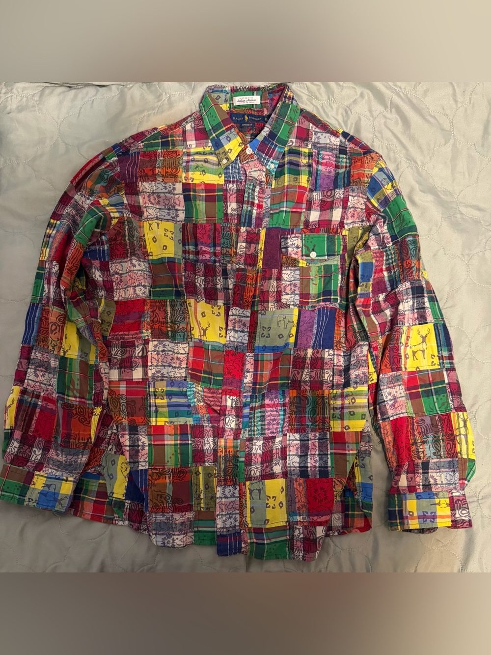 Ralph Lauren Multicolor Patchwork Plaid Button-Down Shirt